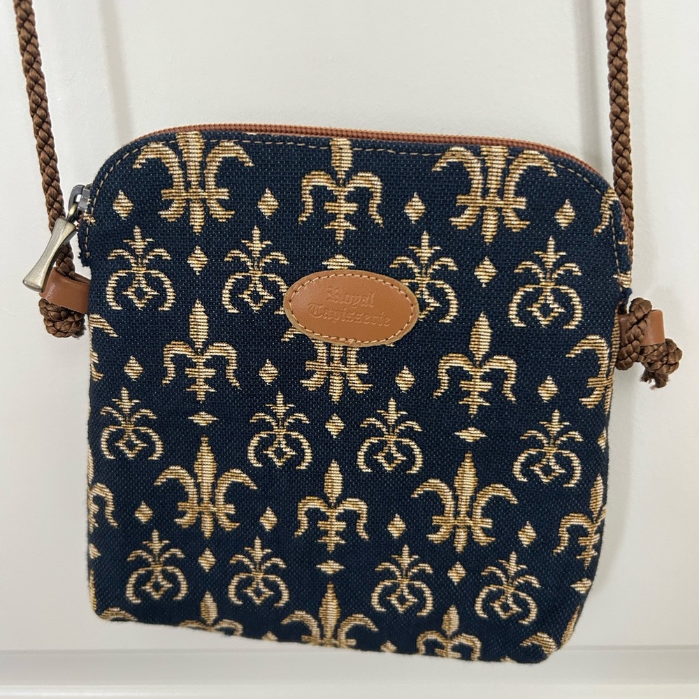 European Navy and Gold Crossbody Bag